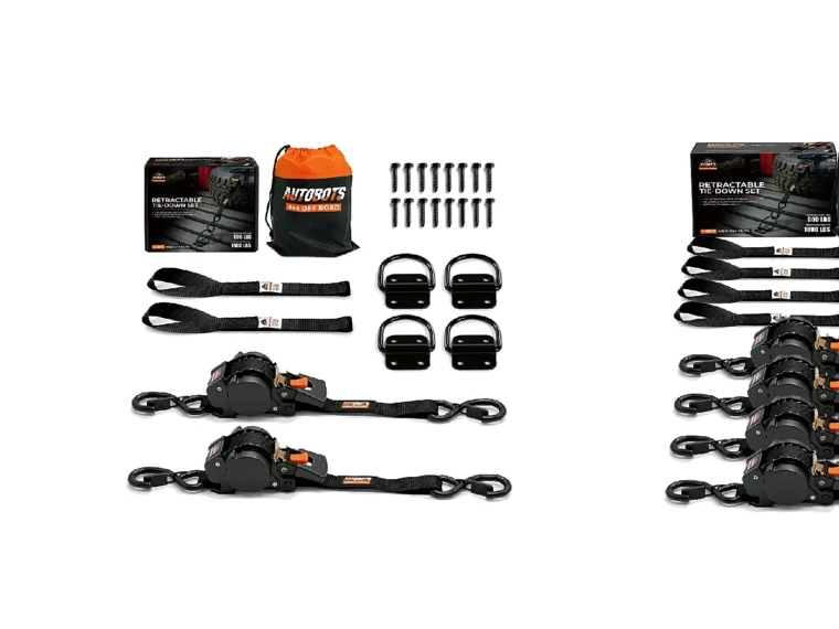 D-Ring + Ratchet Tie Down Kit — 1″ x 10ft, 4-Piece