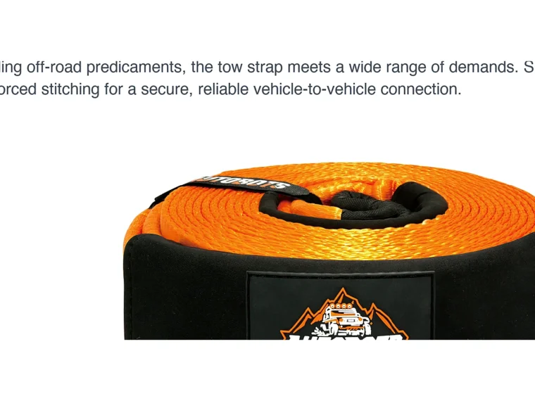 Polyester Tow Strap — 3" x 20ft / 30ft, 5.4T WLL Polyester Tow Strap — 3″ x 20ft / 30ft, 5.4T WLL