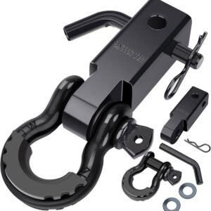 1. Offroad Forged Tow Hook, Solid Square Hitch Receiver for RV Trailer Modification